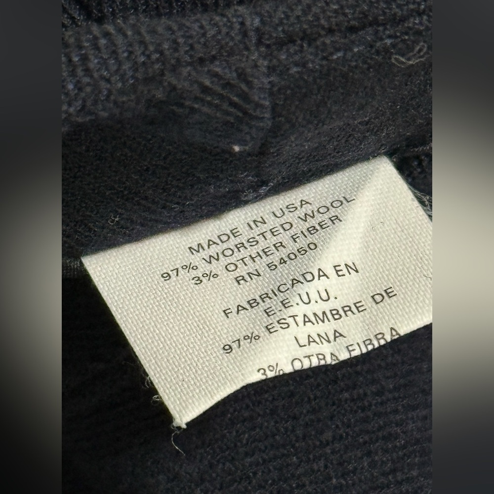 Lauren Ralph Lauren Size 8P Navy Blue Worsted Wool Midi Pencil Skirt Pockets - Picture 9 of 12
